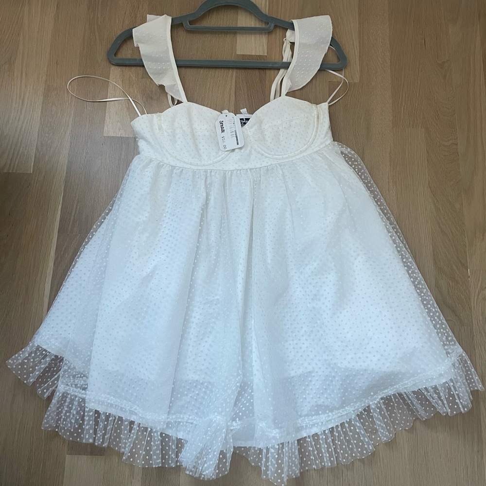 SKY TO MOON SHORT WHITE DRESS